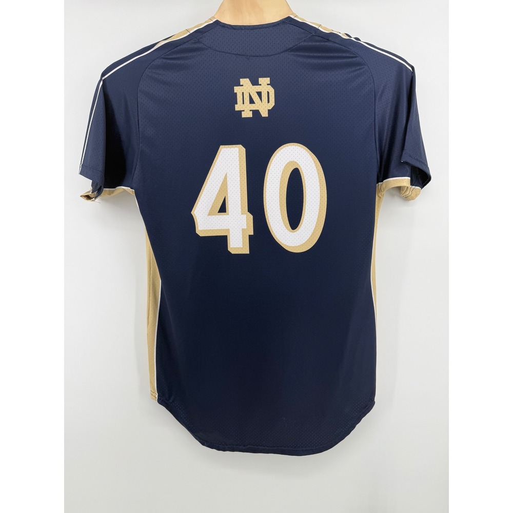 Adidas Notre Dame Fighting Irish Jersey 42 Polyester Navy Gold #40 Collegiate - Picture 6 of 7